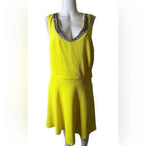 XOXO Yellow V-Neck Sleeveless Sundress Cocktail